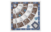 HERMES Silk Scarves Unisex Brown/Blue