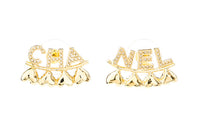 CHANEL Stud Earrings Women's Gold