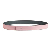 HERMES Solid Color Design Automatic Buckle Leather Belts Women's Pink Width: 2.4cm