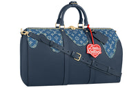 LOUIS VUITTON X Nigo Keepall Bandouliere 50 Monogram Blue