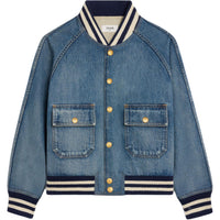 CELINE Teddy Jacket In Clean Ocean Breathe Wash Denim