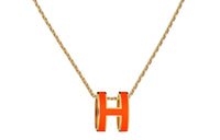 HERMES POP H Collection Necklaces Women's Orange Gold