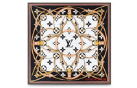 LOUIS VUITTON Silk Scarves Women's Black White