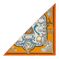 HERMES Silk Scarves Women's Orange