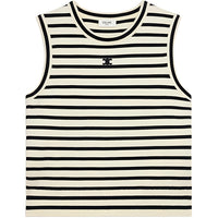 CELINE Triomphe Sleeevess Marinière Sweater In Wool