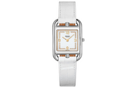 HERMES Cape Cod Wrist Watch Quartz Movement Genuine Leather Strap White Dial Women's Watch
