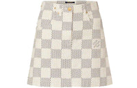 LOUIS VUITTON Damier Azur Denim A-line Mini Skirt
