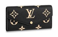 LOUIS VUITTON Sarah Cow Leather Wallet Regular Women's Black/Ecru