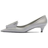 PRADA 25mm Floral-appliqué Leather Pumps