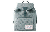 LOUIS VUITTON Montsouris Coated Canvas With Cow Leather Trim Backpack Regular Men's Denim Blue