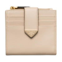 PRADA Leather Wallet Small Size Women's Beige