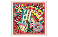 HERMES Shawls Women's Dark Pink/Green/Yellow