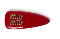 MIU MIU Leather Hair Clips Women's Red