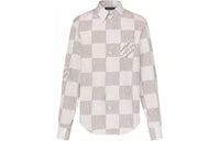 LOUIS VUITTON Damier Long-Sleeved Classic Cotton Shirt