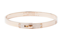 HERMES Rose Gold With Diamonds Bangles Women's