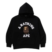 A Bathing Ape College Puffy Relaxed Fit Pullover Hoodie 'Black' 1K80-114-012-BLACK
