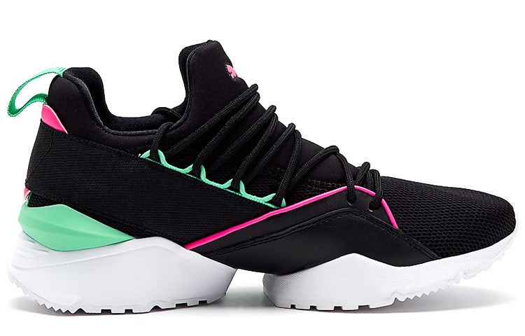 (WMNS) حذاء جري PUMA Muse Maia Street 1 منخفض الرقبة أسود/أخضر 367355-01