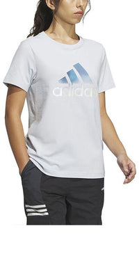 (WMNS) تيشيرت adidas Essential Logo مقاسات آسيا "أزرق فاتح" IM8887