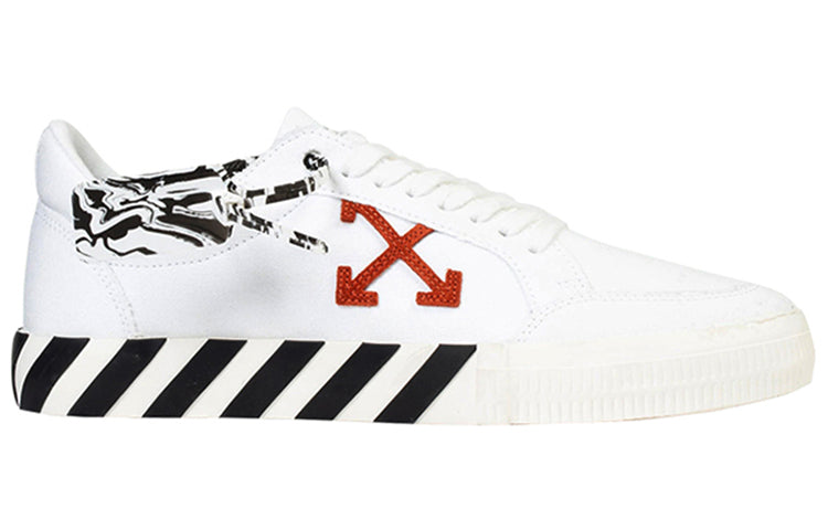 حذاء رياضي منخفض من Off-White Vulc بلون "White Ochre" OMIA085R21FAB0020116