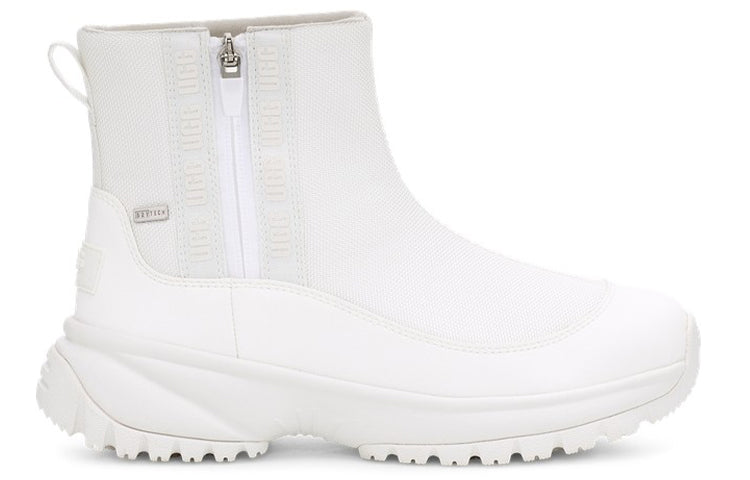 (WMNS) حذاء ثلج UGG Yose Zip مبطن بالصوف باللون الأبيض 1112329-WHT