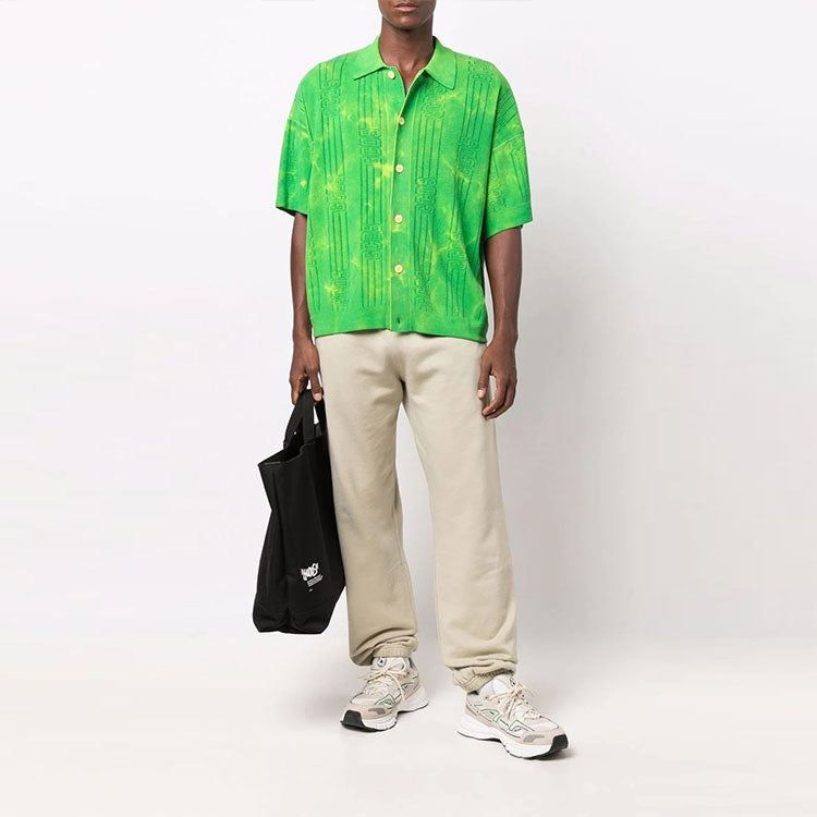 بنطلون رياضي رجالي من Off-White FW21 Arrow بلون سادة بقصة فضفاضة من الكاكي OMCH029F21FLE0011717