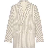 CELINE Camden Jacket In Striped Wool Gabardine