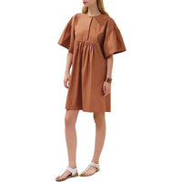 HERMES Short-Sleeved Dresses Women's Brown