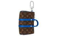 LOUIS VUITTON Mini Keepall Canvas With Leather Monkey Bag Keychain Accessory Men's Blue