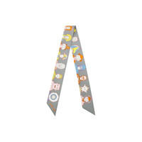 HERMES Silk Scarves Unisex Gray