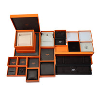 HERMES Enamel Bangles Unisex Orange