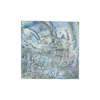 HERMES Mulberry Silk Silk Scarves Women's Blue