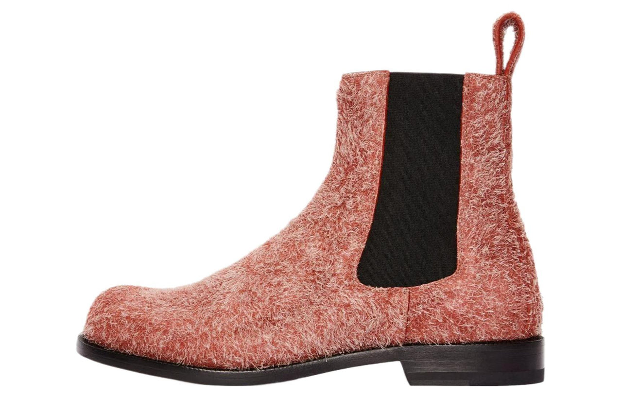 حذاء تشيلسي قصير من LOEWE Campo للنساء، أحمر، 1.5 سم