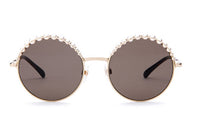 CHANEL Alloy Round Sunglasses Women's