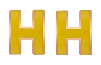 HERMES Metal Rose Gold-Plated Earrings Women's Yellow