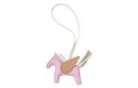 HERMES Sheepskin Pendants Unisex Pink