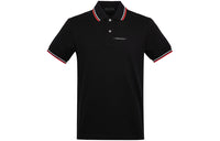 PRADA Men's Logo Patch Short Sleeve PK Shirt Black