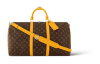 LOUIS VUITTON Keepall Monogram Macassar Coated Canvas Monkey Bag, Crossbody Handbag, Travel Bag Men's