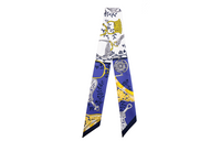 HERMES Silk Scarves Women's Blue White Multicolor