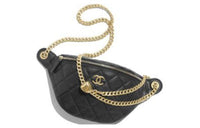 CHANEL Grained Pebbled Cowhide Fanny Pack Women's Black