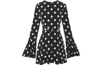 SAINT LAURENT Polka Dots Print Open-Back Dress