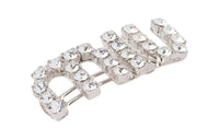MIU MIU Crystal embellished Logo Hair Clip