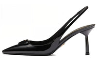 PRADA 55m Patent Leather Slingback Pumps