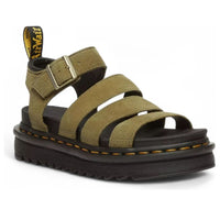 (WMNS) Dr. Martens Blaire Tumbled Nubuck Sandals 'Muted Olive' 31735357