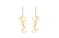SAINT LAURENT Palm Monogram Pendant Earrings