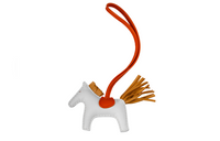HERMES Sheepskin Pendants Unisex White