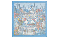 HERMES Silk Scarves Unisex Sky Blue