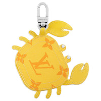 LOUIS VUITTON CHARMS Leather Paneled Canvas Bag Accessory Women's Yellow