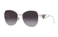 PRADA Metal Irregular Shape Sunglasses Women's Silver