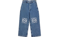 LOEWE Anagram Baggy Jeans In Denim Blue