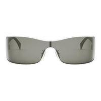CELINE Metal Irregular Shape Sunglasses Women's White